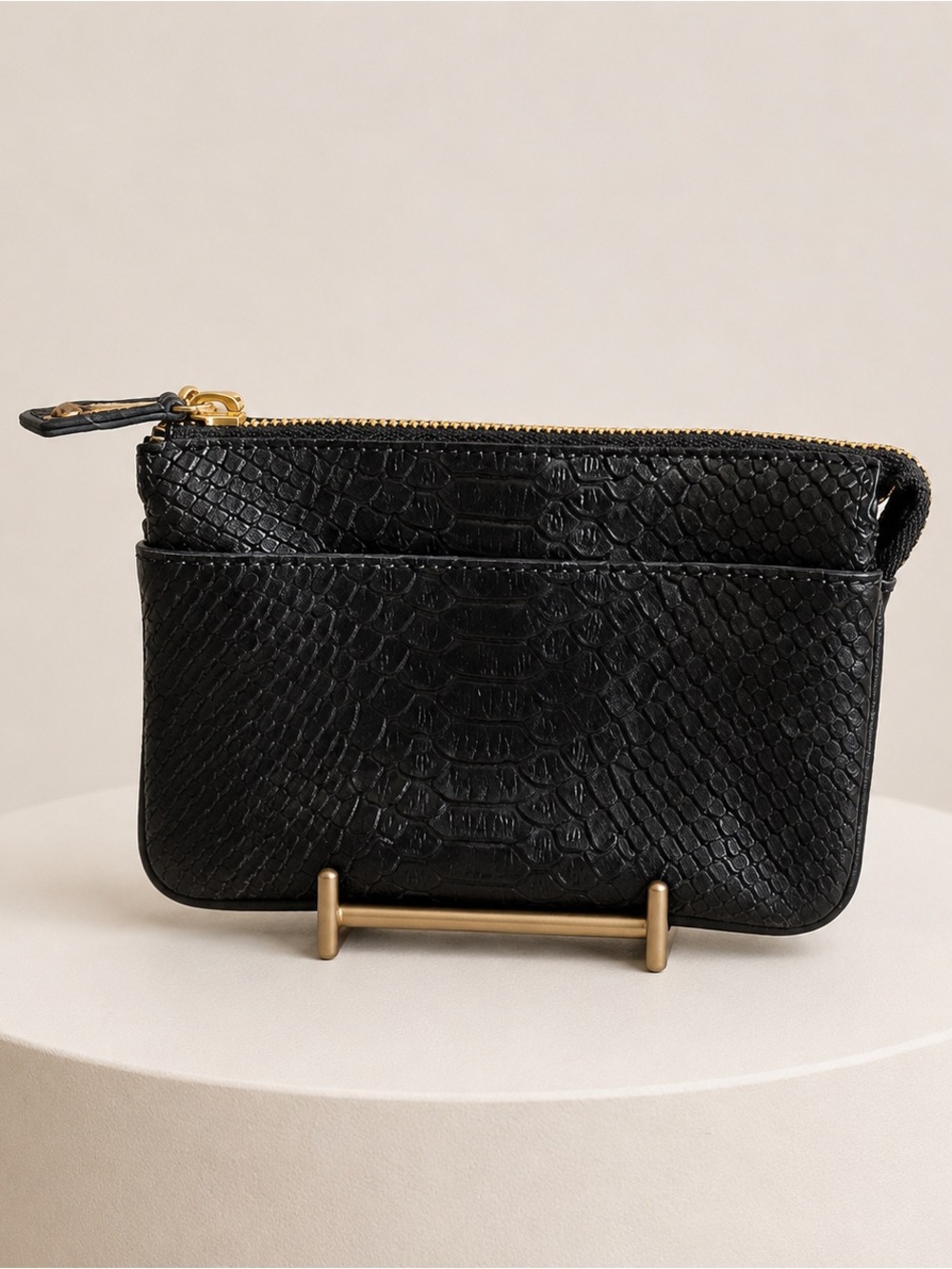 Cuore & Pelle reptile embossed animal print clutch wallet make up bag